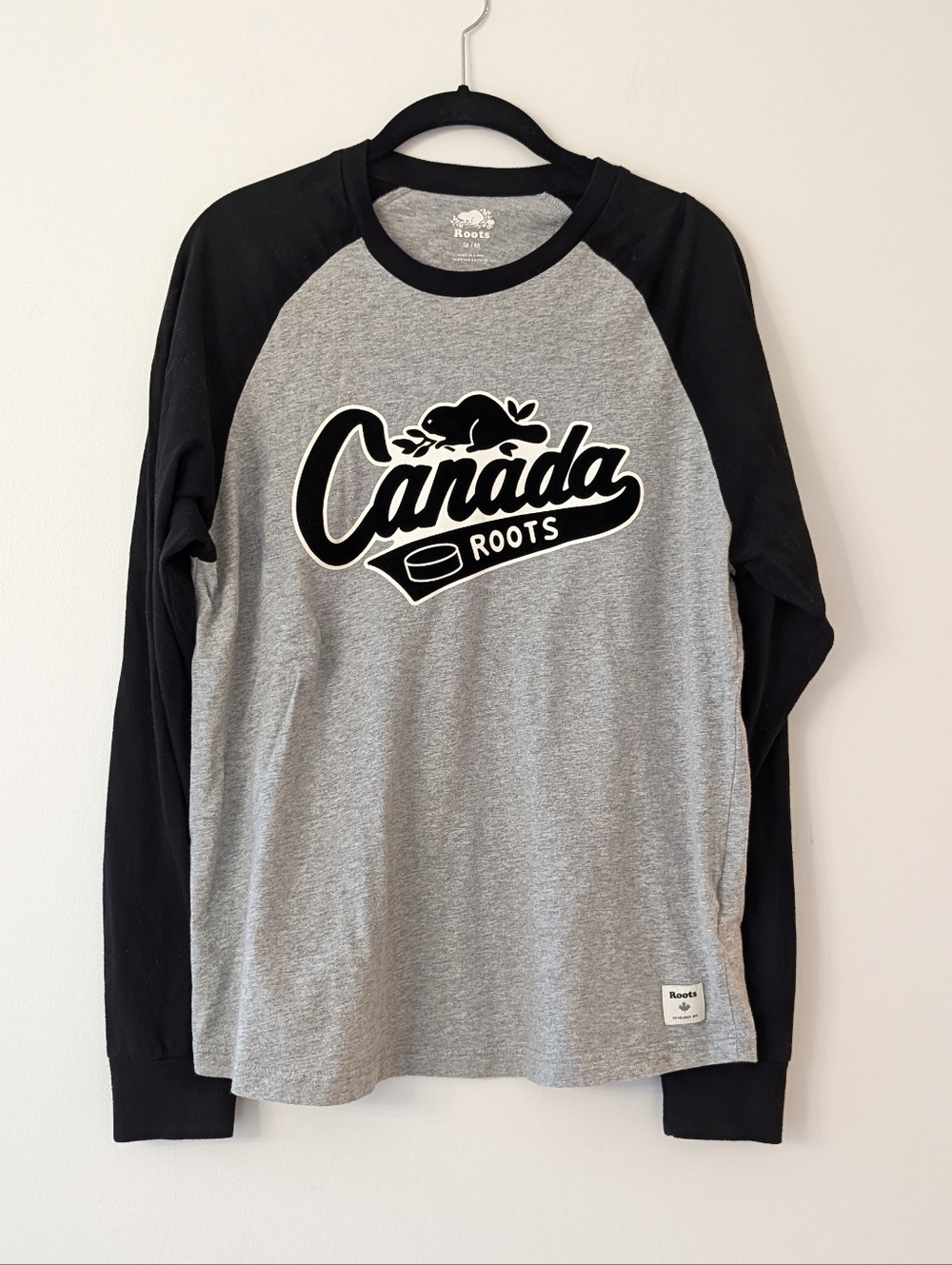 Roots Canada Hockey Raglan Tee size M